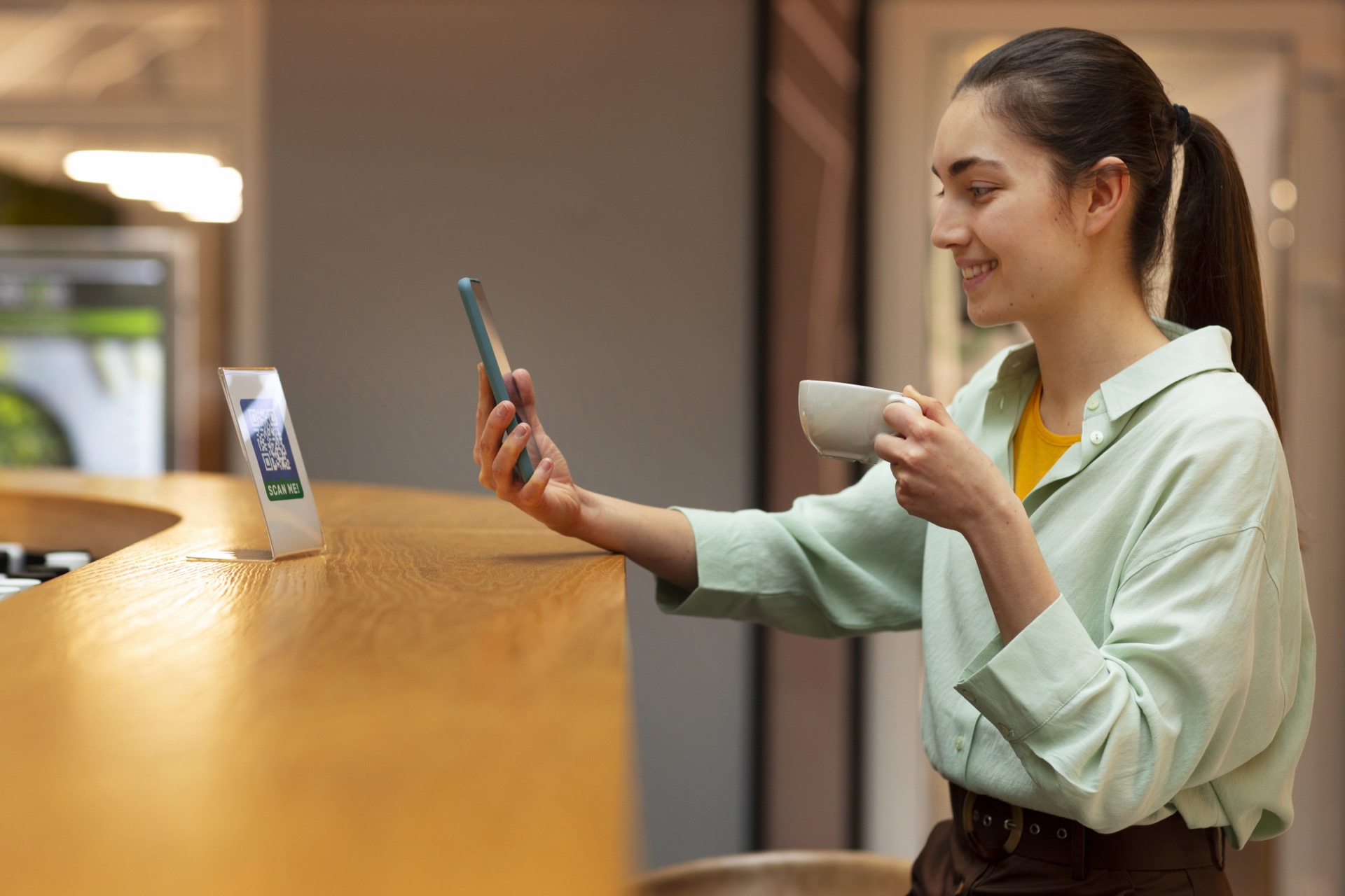 Guest scanning a QR code to start chatting